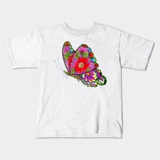 Flower butterfly art Kids T-Shirt